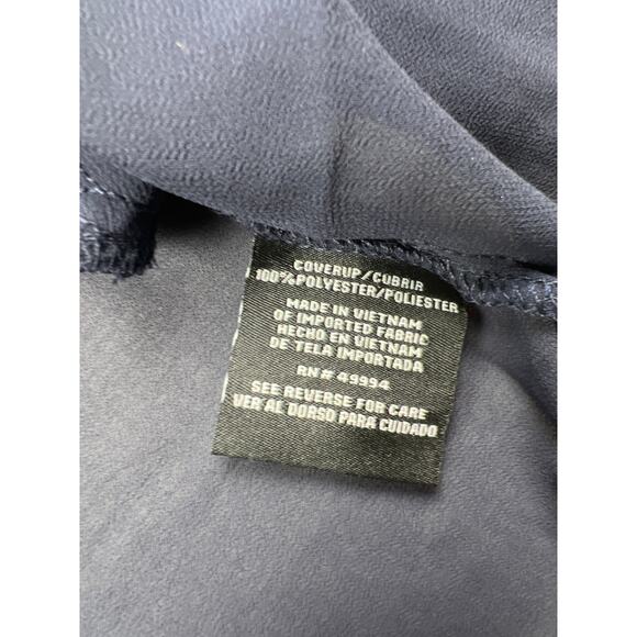 R&M Richards Women Medium Blue Sheer Long Sleeve Shrug Coverup Flyaway Top - Picture 8 of 9